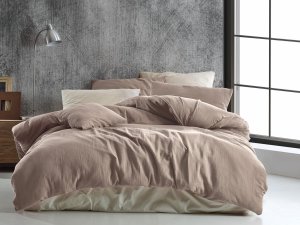 Mušelínové povlečení 140x220, 70x90 cm béžové