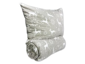 Flanelové francouzské povlečení 200x200, 70x90 cm Escama grey