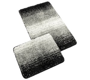 Koupelnová sada předložek SILVER 60x100+60x50cm šedá/černá