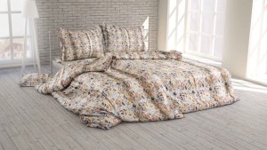Polášek Povlečení krep 5920-23 100% bavlna květiny 140x200 / 70x90 Terakota