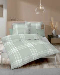 Kaeppel Povlečení Kaeppel FL Edelflanel 417/03 zelená 100% bavlna káro 140x200 / 70x90