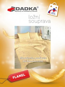 Flanelové povlečení Mandevila pudrová na banánovém 140x200, 70x90 cm