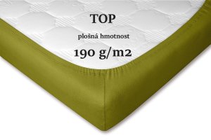 Jersey prostěradlo oliva