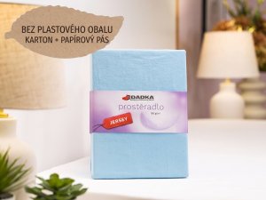 Jersey prostěradlo světle modré