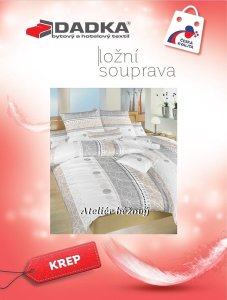 Krepové povlečení Ateliér béžové 140x200, 70x90 cm