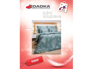 Krepové povlečení Kapradí bílé na šalvějovém 140x200, 70x90 cm