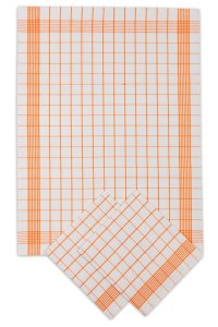 Kuchyňské utěrky z egyptské bavlny – Negativ Bílá / oranžová 50x70 cm, 3 ks