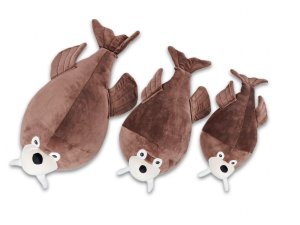 Polštářek mikrospandex Mrož hnědý 55 cm