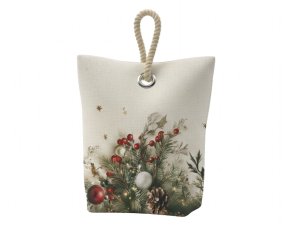 Vánoční dveřní zarážka Cesmína CYH6024GC 22x23 cm