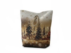Vánoční dveřní zarážka Zasněžená krajina CYH6019R 22x23 cm