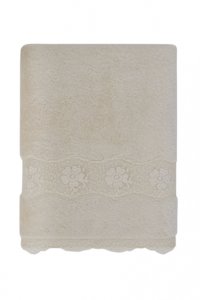Soft Cotton Soft Cotton Osuška STELLA s krajkou 85x150cm Krémová - 8698642059665