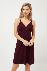 Soft Cotton Luisa Moretti Dámská bambusová košilka JESSICA Bordó XL - 8680404143026