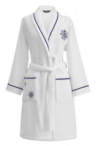 Soft Cotton Soft Cotton Dámský krátký župan MARINE LADY v dárkovém boxu, s výšivkou, ze 100% česané bavlny Soft Cotton Dámský krátký župan MARINE LADY Tmavě modrá XL - 8698642057876