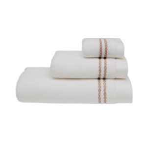 Soft Cotton Soft Cotton Dárková sada ručníků a osušek CHAINE Bílá / růžová výšivka - 8698642055414