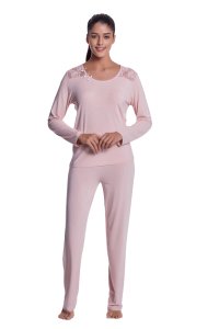 Soft Cotton Luisa Moretti Dámské bambusové pyžamo PAOLA Růžová XL - 8680404095059