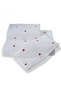 Soft Cotton Soft Cotton Dárkové balení ručníků a osušek MICRO LOVE Bílá / růžové srdíčka - 8698642055476