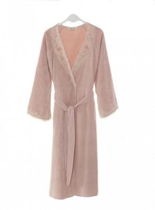 Soft Cotton Soft Cotton Dámský elegantní župan DESTAN v dárkovém balení, dlouhý froté župan s krajkou, s antibakteriální ochranou Soft Cotton Dámský elegantní župan DESTAN v dárkovém balení Star - 8698642039834