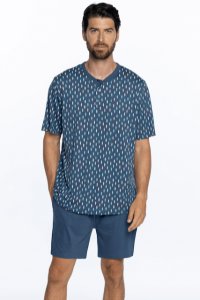 Soft Cotton GUASCH Pánské pyžamo LEO XL Modrá GUASCH Pánské pyžamo LEO XL Modrá - 8431204666860