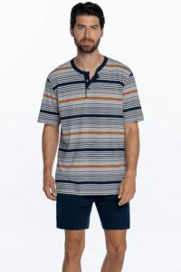 Soft Cotton GUASCH Pánské pyžamo CALEB L Tmavě modrá GUASCH Pánské pyžamo CALEB L Tmavě modrá - 8431204666112