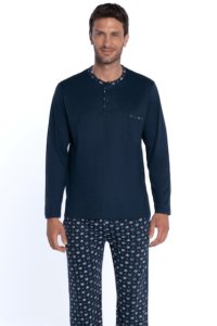 Soft Cotton GUASCH Pánské pyžamo BRUNO M Tmavě modrá GUASCH Pánské pyžamo BRUNO M Tmavě modrá - 8431204646145