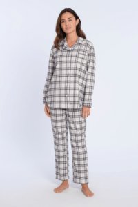 Soft Cotton GUASCH Dámské pyžamo BLANCA L Krémová / černá GUASCH Dámské pyžamo BLANCA L Krémová / černá - 8431204634418