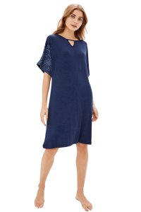 Soft Cotton Luisa Moretti Dámská noční bambusová košilka DEBORA M Tmavě modrá Luisa Moretti Dámská noční bambusová košilka DEBORA M Tmavě modr - 8680404125510