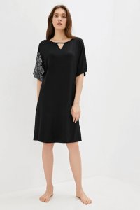 Soft Cotton Luisa Moretti Dámská noční bambusová košilka DEBORA L černá Luisa Moretti Dámská noční bambusová košilka DEBORA L černá - 8680404125480