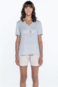 Soft Cotton GUASCH Dámské pyžamo CLARA XL Světle šedá GUASCH Dámské pyžamo CLARA XL Světle šedá - 8431204622996
