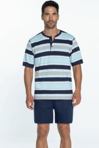 Soft Cotton GUASCH Pánské pyžamo JORGE L Modrá GUASCH Pánské pyžamo JORGE L Modrá - 8431204616216
