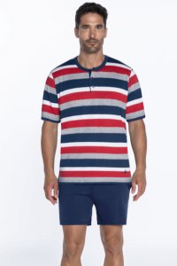 Soft Cotton GUASCH Pánské pyžamo CHRISTIAN L Tmavě modrá GUASCH Pánské pyžamo CHRISTIAN L Tmavě modrá - 8431204621715