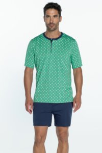 Soft Cotton GUASCH Pánské pyžamo Xavier L Zelená GUASCH Pánské pyžamo Xavier L Zelená - 8431204615714