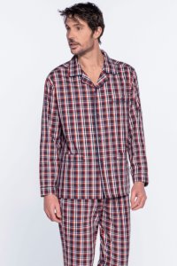 Soft Cotton GUASCH Pánské pyžamo AKIM L Bordó GUASCH Pánské pyžamo AKIM L Bordó - 8431204602967