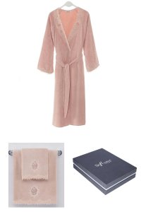 Soft Cotton Soft Cotton Dárkové balení županu, ručníku a osušky DESTAN L Starorůžová Soft Cotton Dárkové balení županu, ručníku a osušky DESTAN L Sta - 8698642038929