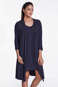 Soft Cotton Luisa Moretti Dámská bambusová košilka TAMARA s županem M černá Luisa Moretti Dámská bambusová košilka TAMARA s županem M černá - 8680404151465