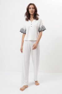 Soft Cotton Luisa Moretti Dámské bambusové pyžamo SILVIA L Krémová - 8680404126098