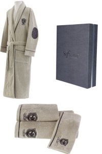 Soft Cotton Soft Cotton Dárkové balení županu, ručníku a osušky LUXURY XL + ručník + osuška +  box Béžová - 8698642059337