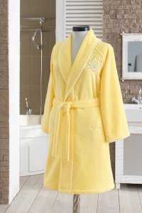 Soft Cotton Soft Cotton Dámský krátký župan LILIUM XS žlutá - 8698642050105