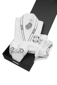 Soft Cotton Soft Cotton Luxusní pánský župan s ručníkem a pupučemi MARINE MAN v dárkovém balení XL + papučky (42/44) + ručník + box Bílá Soft Cotton Luxusní pánský župan s ručníkem a pupučemi MARINE MA - 8698642042865