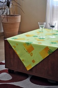 Irisette Ubrus teflon tisk 5634-2 100% polyester Oranžová Zelená květiny Ø 140