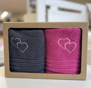 Polášek Holešov Set Laura 2x ručník Valentýnská sada 100% bavlna Set Laura 2x ručník