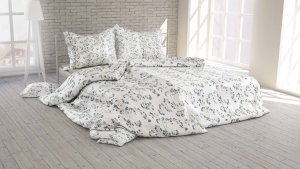 Polášek Povlečení krep 5920-17 100% bavlna Smetanová květiny 140x200 / 70x90